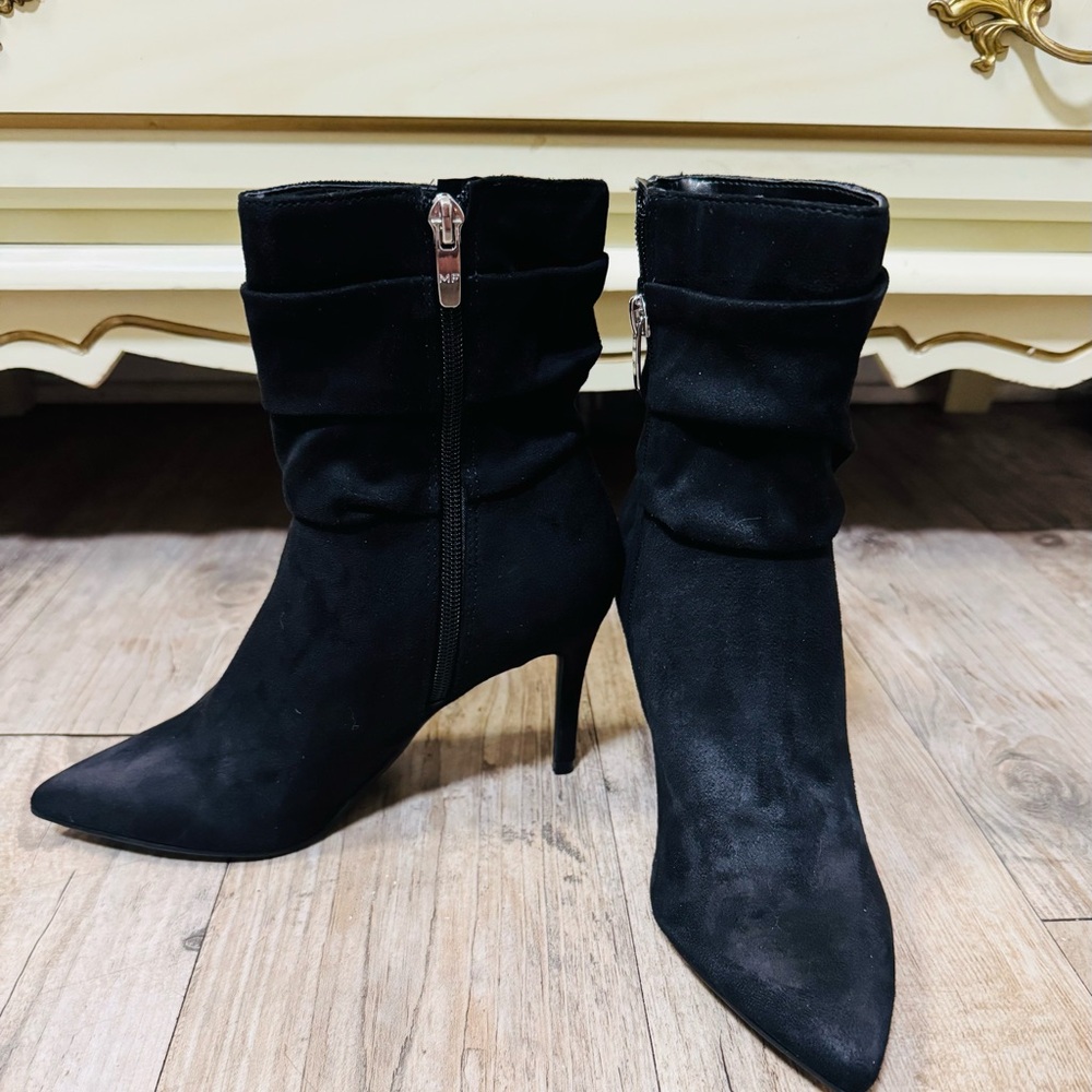 Marc Fisher Black Suede Heeled Boots
